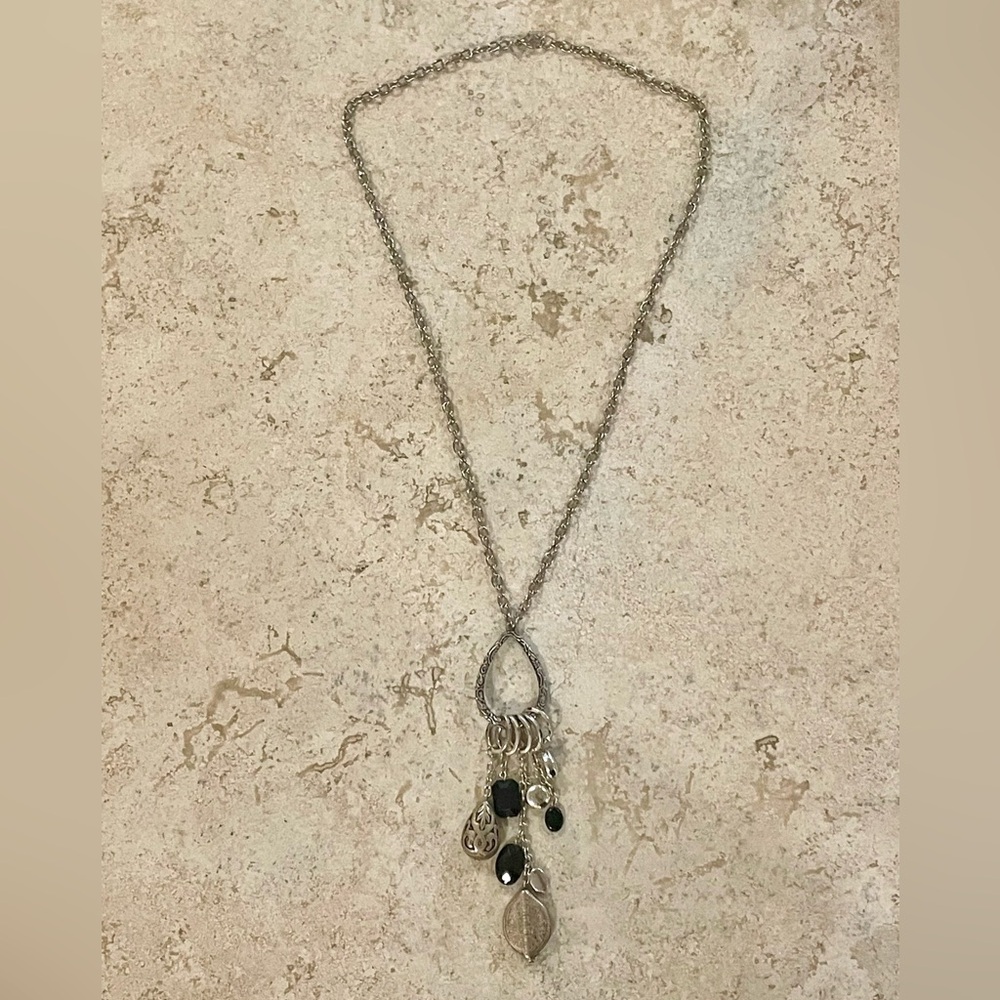 Elegant Silver and Black Pendant Necklace
